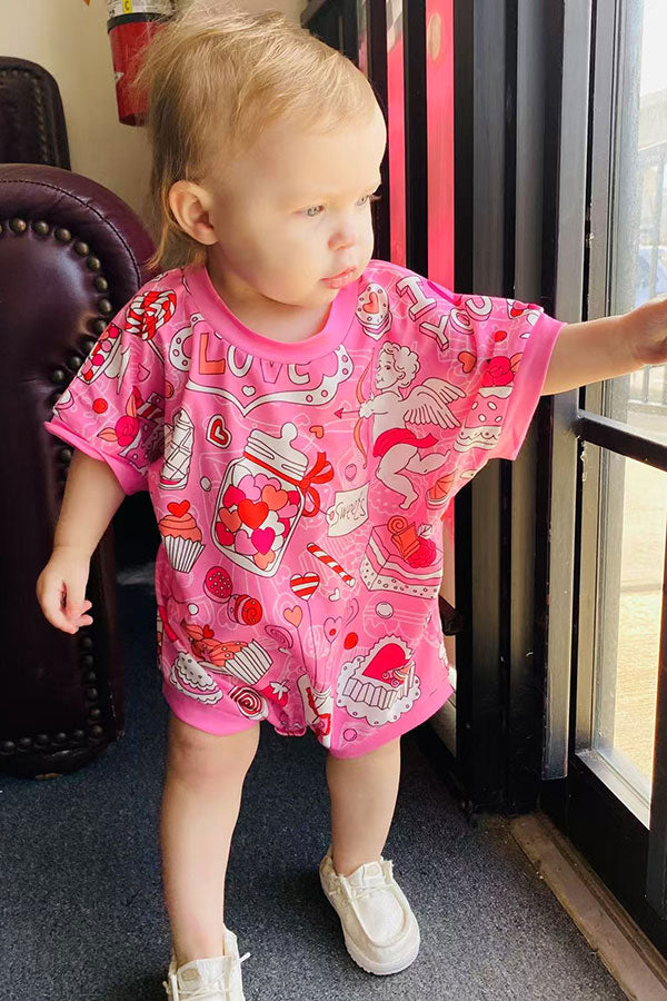 Valenine's oversize LOVE & sweet baby girls onesies XCH05011