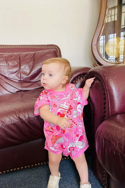 Valenine's oversize LOVE & sweet baby girls onesies XCH05011