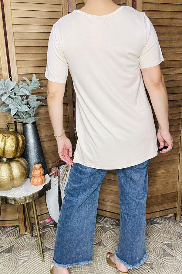 "Hey Good Lookin" printed simple short sleeve women t-shirt HX5115