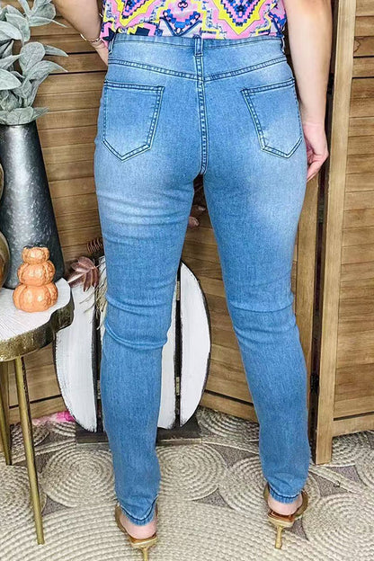 Women Slim Fit Stretchy Casual Denim Pants Distressed Jeans SP-J1521