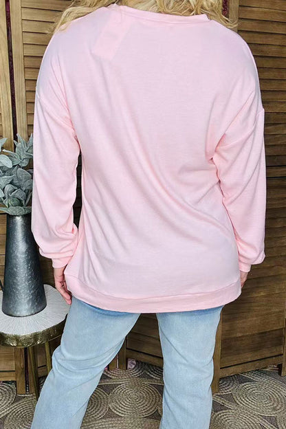 Western Halloween Sequin Pumpkin pink women's boutique top BQ16013