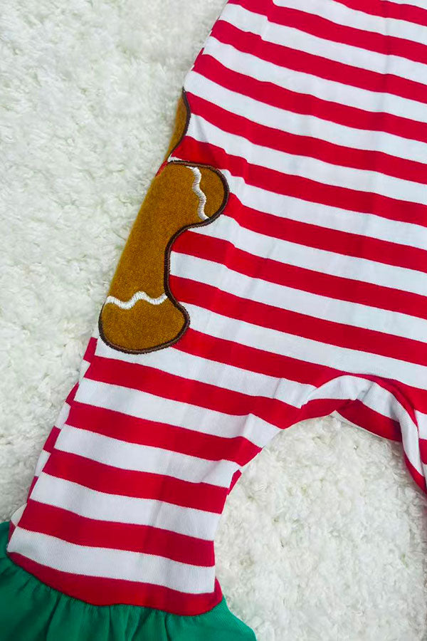 Christmas striped gingerbread dreams sleeper pajamas - Boys & Girls DLH2832