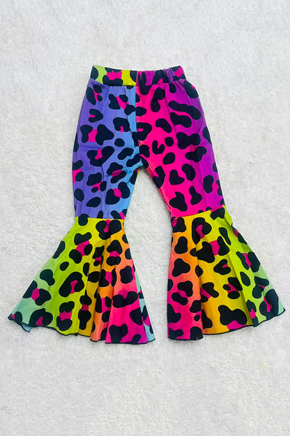 Multi color leopard patterns denim pant girls jeans DLH2728