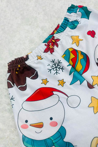 Christmas knitted fabric top & pant unisex 2pc pajamas sets DLH2837