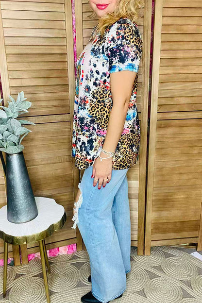 Multi color printed cross short sleeve women t-shirt XCH0722-22