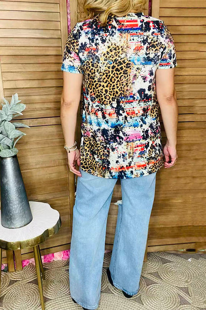 Multi color printed cross short sleeve women t-shirt XCH0722-22