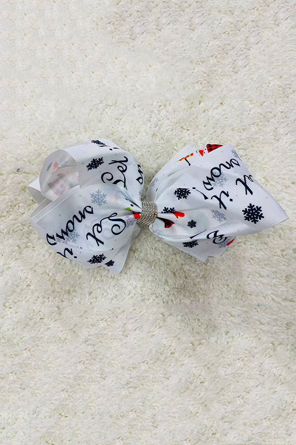 Snowman double layer rhinestone 7.5" hairbow (4PCS/$10.00)