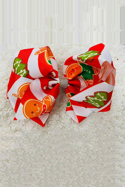 Gingerman double layer rhinestone 7.5" hairbow (4PCS/$10.00)