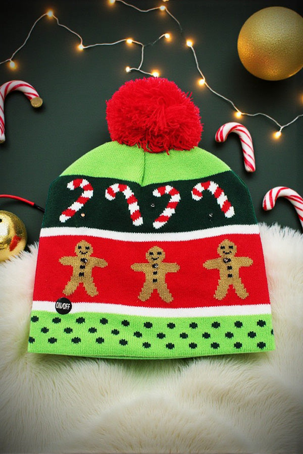 Christmas one size toddler unisex kids hat w/lights