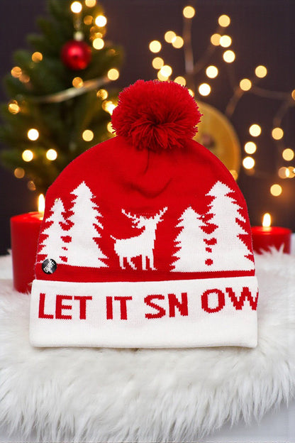 Christmas one size toddler unisex kids hat w/lights