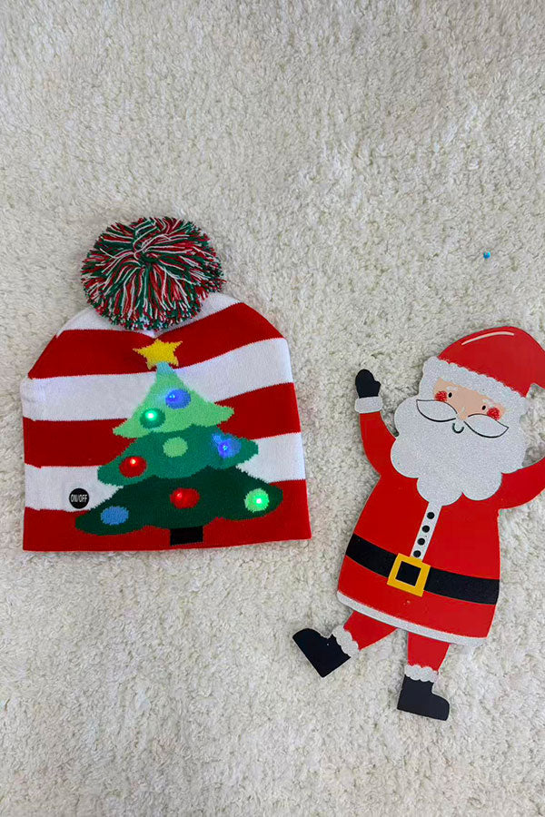 Christmas one size toddler unisex kids hat w/lights