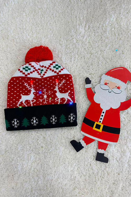 Christmas one size unisex toddler kids hat w/lights