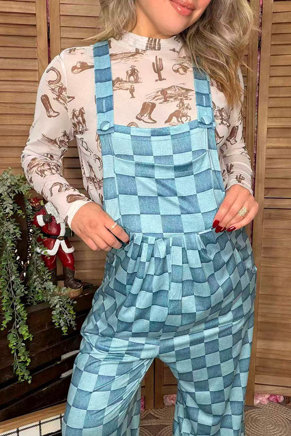 Western printed sheer mesh fabric long sleeve women top XCH16802