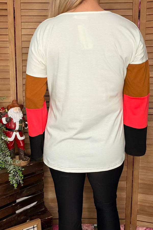 White & Brown & Pink & Black bell long sleeve women shirts GJQ15577