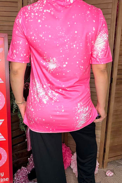 Valentine Believe love pink short sleeve women t-shirt DLH13524