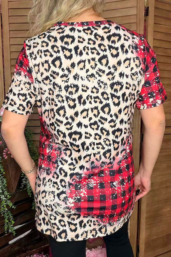 PUCKER UP cowboy Valentine's checkered women top XCH14624