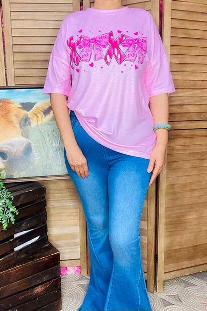 Valentine XOXO printed pink short sleeve women t-shirt XCH16826