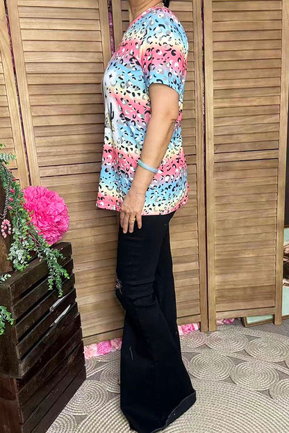 Southern Stitch Western printed short sleeve women tops XCH12971