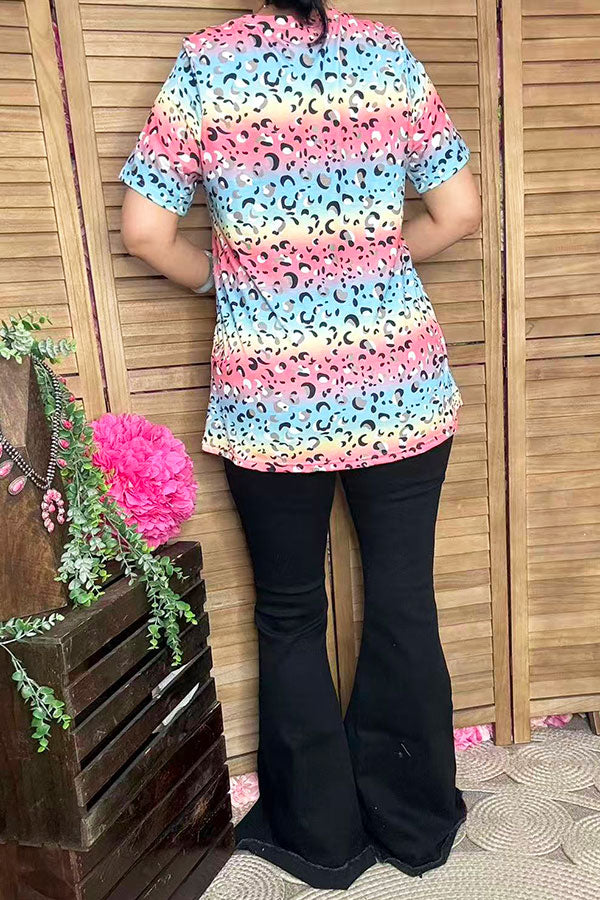 Southern Stitch Western printed short sleeve women tops XCH12971