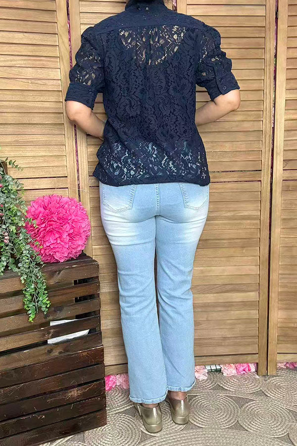 Southern Stitch washed light blue denim pant women's jeans S002-1