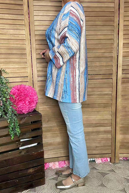 Women's boutique clothing vendors drop shoulder 3/4 sleeve women tunic XCH15692