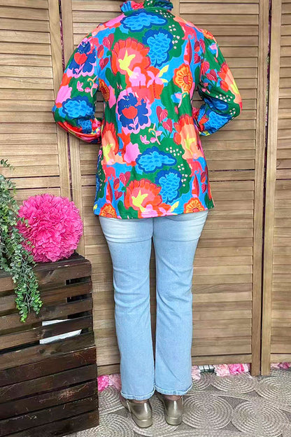 Southern Stitch floral printed long sleeve women's blouse wholesale BQ16306