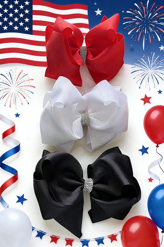 Black double layer rhinestone hairbow 7.5" (set of 4pcs for $10.00)