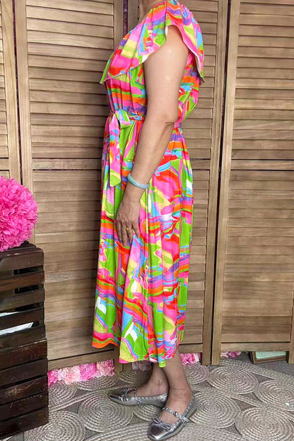 Women's maxi dress suppliers Multi color off shoulder lady's dress GJQ16037