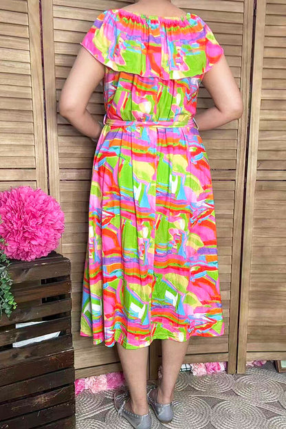 Women's maxi dress suppliers Multi color off shoulder lady's dress GJQ16037