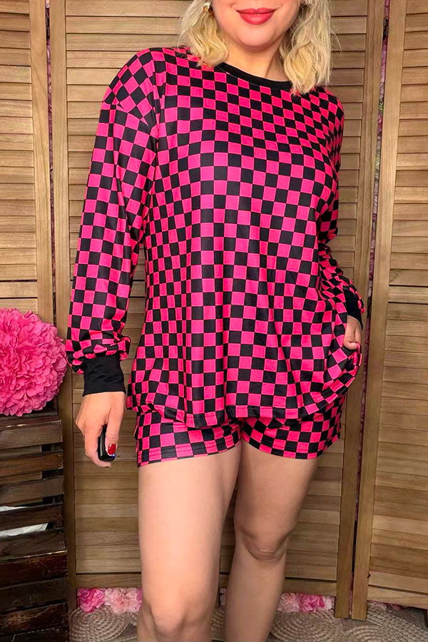 Southern Stitch Mom and me checkered 2pcs women's sets XCH17050