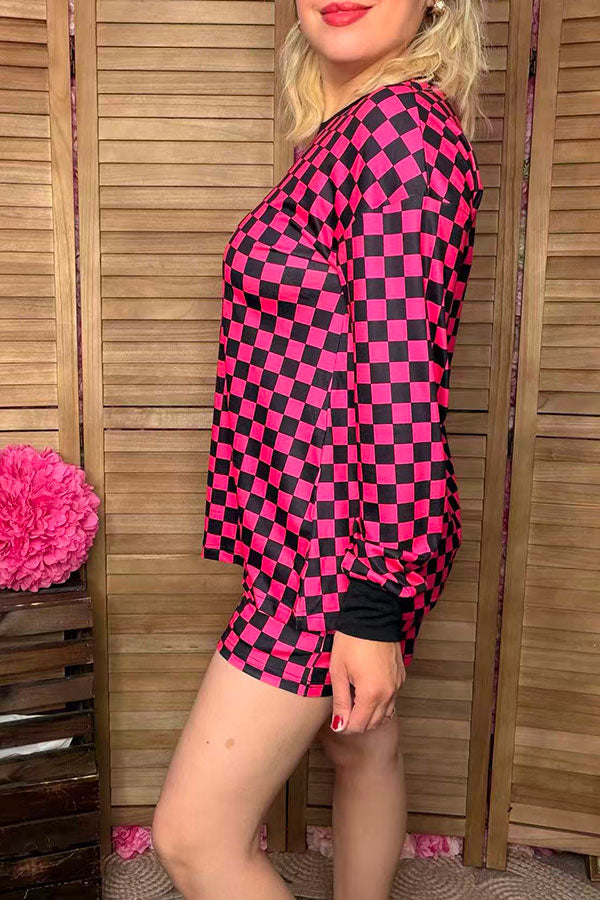 Southern Stitch Mom and me checkered 2pcs women's sets XCH17050