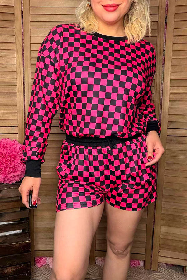 Southern Stitch Mom and me checkered 2pcs women's sets XCH17050
