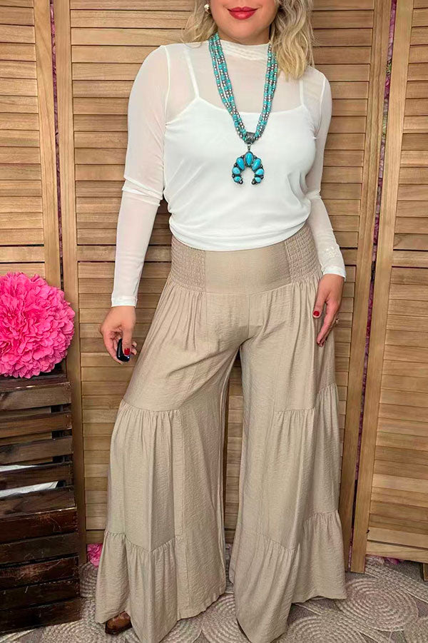 Southern Stitch White mesh long sleeve sheer women top XCH17064