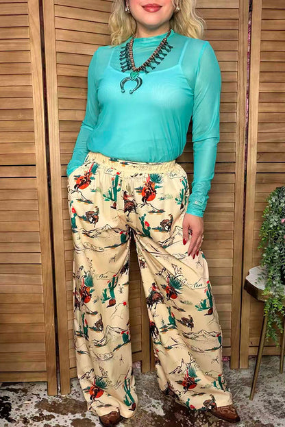 Western cowboy & rodeo wide leg women boutique pant Southern Stitch GJQ17183