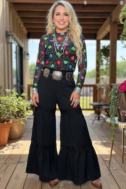 Western ranch vintage sheer women boutique top Southern Stitch GJQ17230