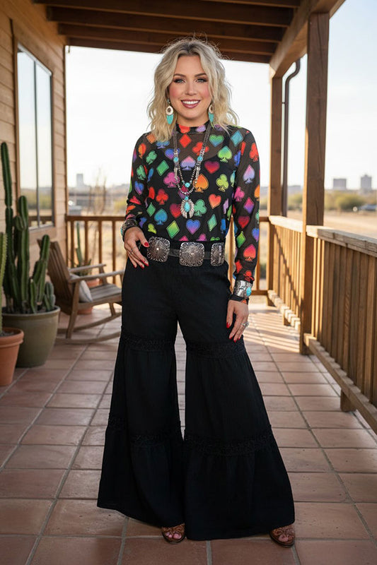 Western ranch rodeo sheer women boutique shirt Southern Stitch GJQ17227