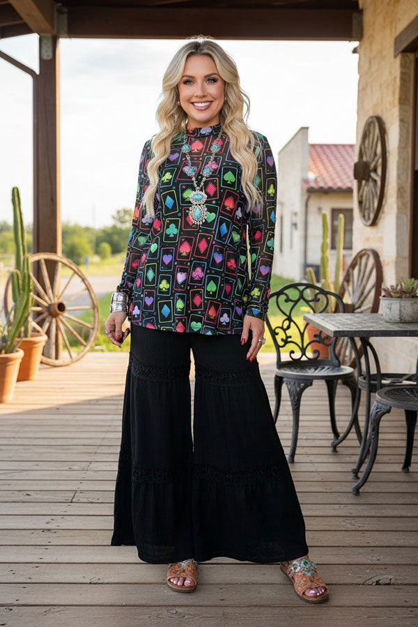 Western ranch vintage sheer women boutique top Southern Stitch GJQ17230