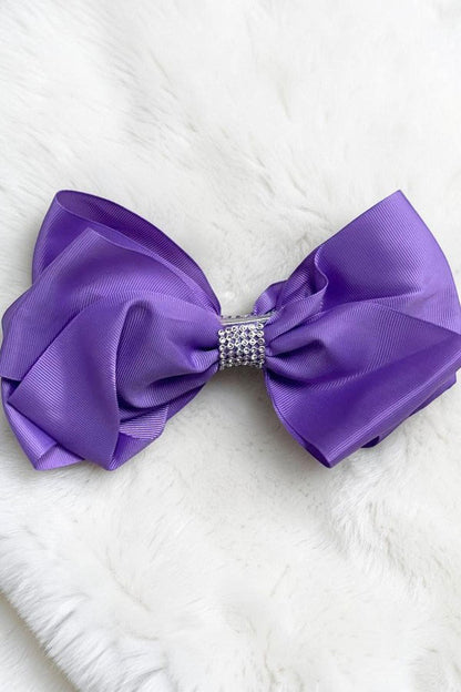 Chic double layer rehinestone 7.5" lavender boutique girls hairbow $12 for 12pc