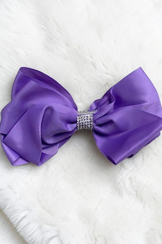 Chic double layer rehinestone 7.5" lavender boutique girls hairbow $12 for 12pc