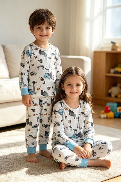 Western ranch & farm top and pant unisex kids boutique set XCH04067
