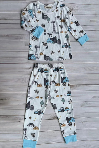 Western ranch & farm top and pant unisex kids boutique set XCH04067