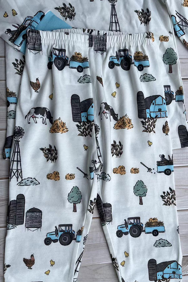Western ranch & farm top and pant unisex kids boutique set XCH04067