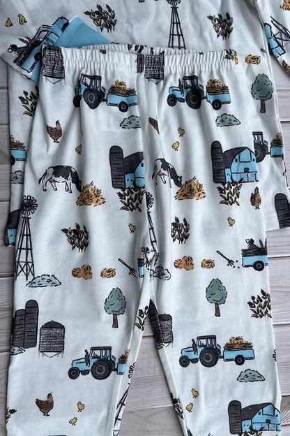 Western ranch & farm top and pant unisex kids boutique set XCH04067