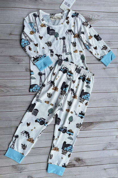 Western ranch & farm top and pant unisex kids boutique set XCH04067