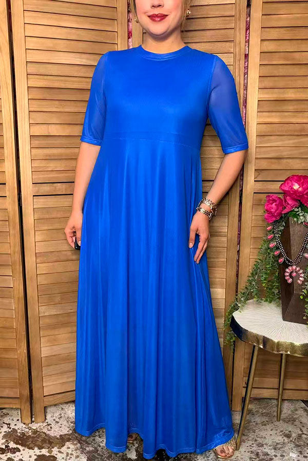 Western royal blue mesh women's boutique maxi dress Southern Stitch XCH17452