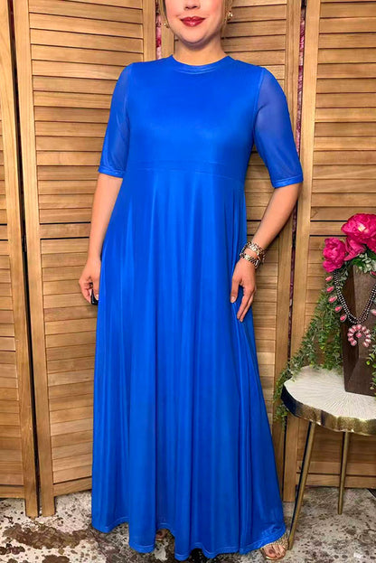 Western royal blue mesh women's boutique maxi dress Southern Stitch XCH17452
