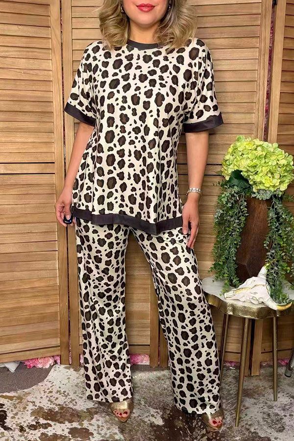 Western leopard wide leg women's boutique pant Southern Stitch GJQ17406