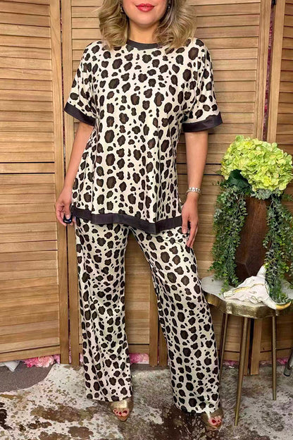 Western leopard wide leg women's boutique pant Southern Stitch GJQ17406
