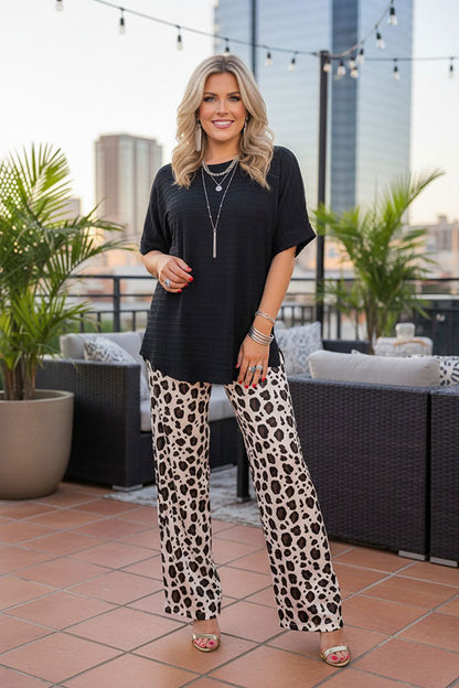 Western leopard wide leg women's boutique pant Southern Stitch GJQ17406
