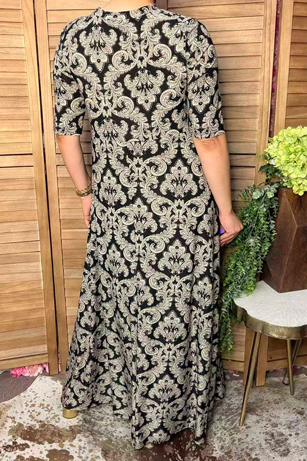 Western paisley floral short sleeve women's boutique dress Southern Stitch XCH17485